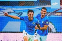 深圳新鹏城3-1上海申花，张煜东、张昱杰和杜加利奇各入一球