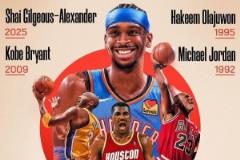 SGA成为NBA第4位单赛季至少15场季后赛砍下30+的球员，堪比乔丹、科比和大梦
