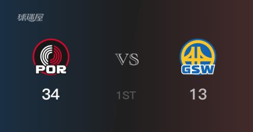 NBA常规赛：开拓者首节34-13领先勇士