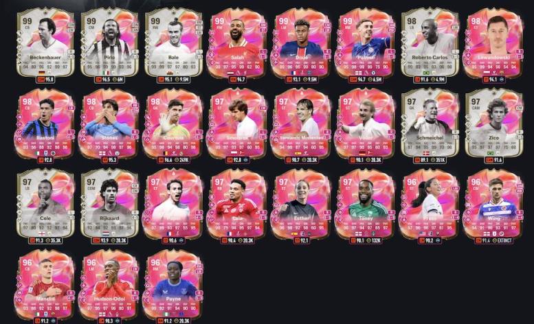 FC25粉卡5队：萨拉赫、帕尔默、杜埃、贝尔、皮尔洛领衔