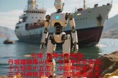 【AI绘图】机器人脚踩金块 配文《七律·战神卡斩掘金》