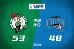 半场数据：塔图姆15分8板 波津13分 班凯罗18分 凯尔特人领先魔术5分