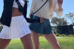 库里教妹布林克和闺蜜一起跳舞 这大长腿真的没谁了