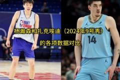 杨瀚森和9号秀扎克埃迪各项数据对比，静态天赋不如但有一手策应