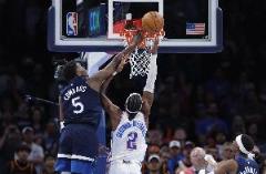 数据相近！雷霆与森林狼同22次犯规，雷霆26次罚球命中21次，森林狼21次罚球命中15次