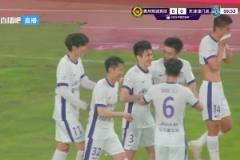 津门虎1-0领先！刘俊贤角球开出，王政豪抢点头球破门