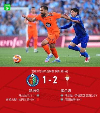 十人赫塔费憾负塞尔塔，伊格莱西亚斯与阿斯帕斯破门