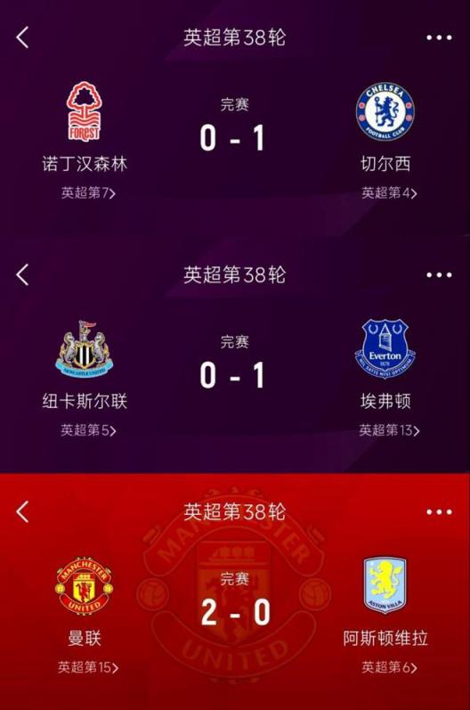 纽卡、维拉、森林3队争第5全遭逆转！欧冠资格悬念升级