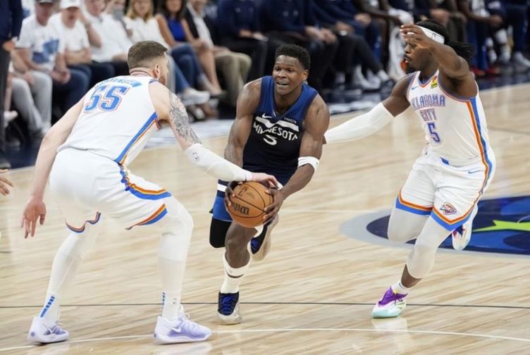 NBA西决G4直播回放：雷霆对阵森林狼（5.27）亚历山大砍下40+9+10